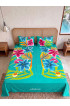 Hand Painted Rayon Bedsheet Set Queen Size